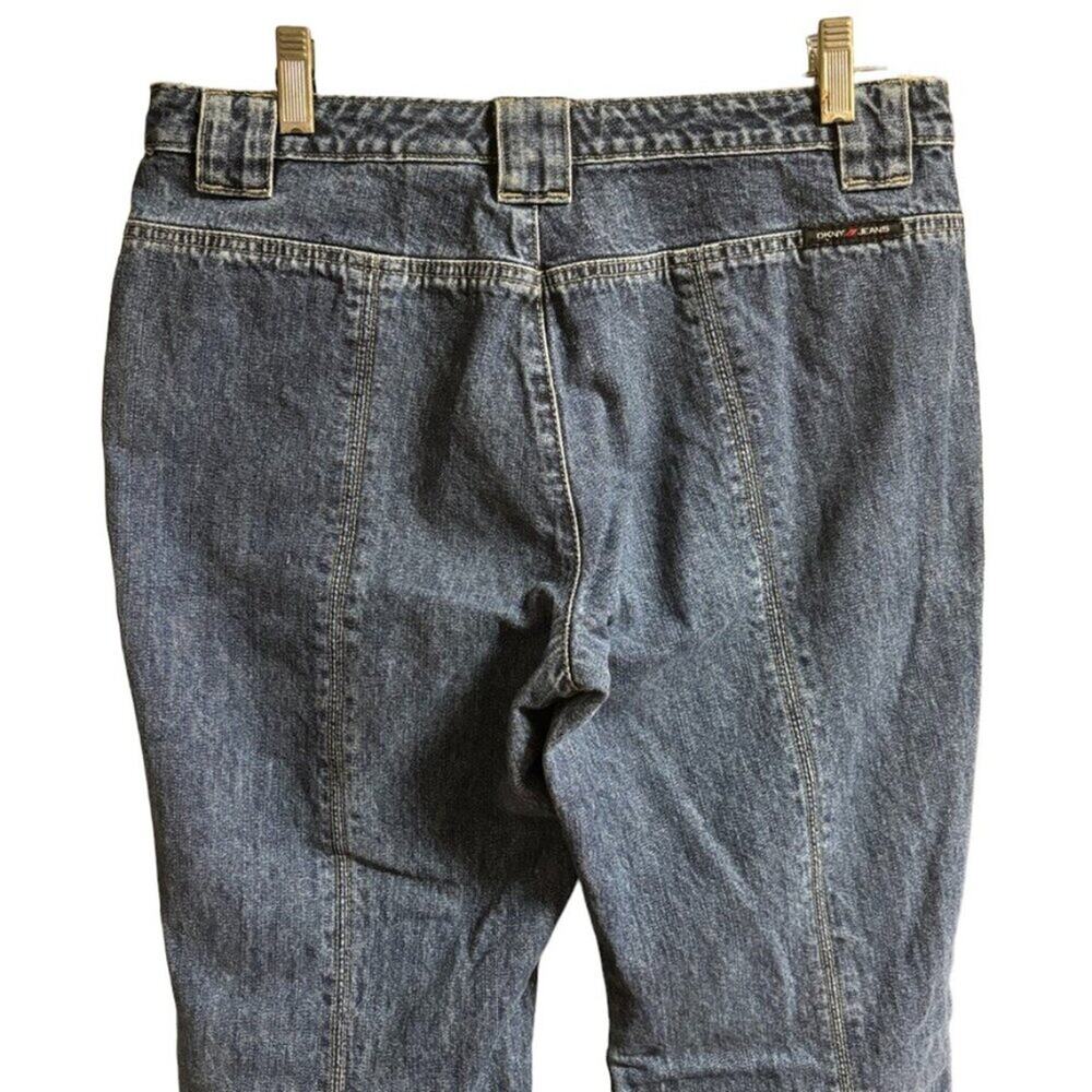 VTG 90s DKNY Mid Rise Seamed Leg Flare Jeans in Dark Wash  SZ 8